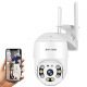 PTZ Dôme Caméra de Surveillance WiFi Extérieure Aottom 1080P Caméra de sécurité WiFi, Caméra IP sans Fil, Audio bidirectionnel, Détecteur de Mouvement, Vision Nocturne de 40M, Message Push, APP YI lOT