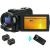 CamVeo Caméra Vidéo 2.7K, Caméscope avec 16X Zoom pPuissant et 36 Mega Pixels IR Night Vision Digital, Camera Recorder avec 3,0 Pouces LCD Écran Tactile