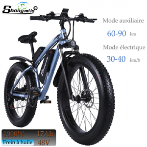 26″ vélo électrique 1000W 17Ah 48V VTT ebike neige Frein à huile 4.0 Fat tire